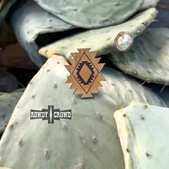 Aztec Sky Leather Western Scarf Slide Tee Clip or Ring - Picture 2 of 4